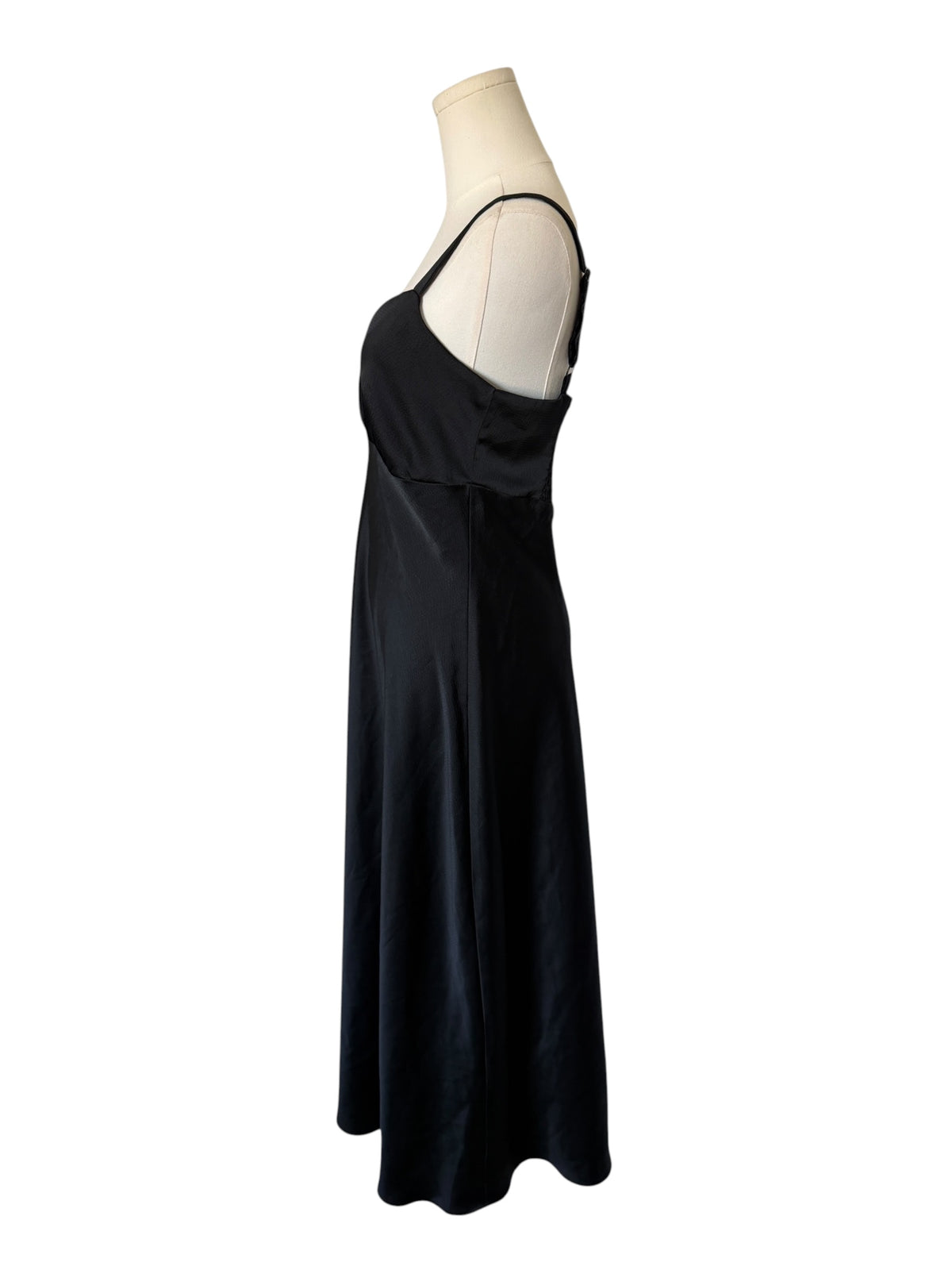 Sofia Womens Carly A-Line Midi Black Slip Dress