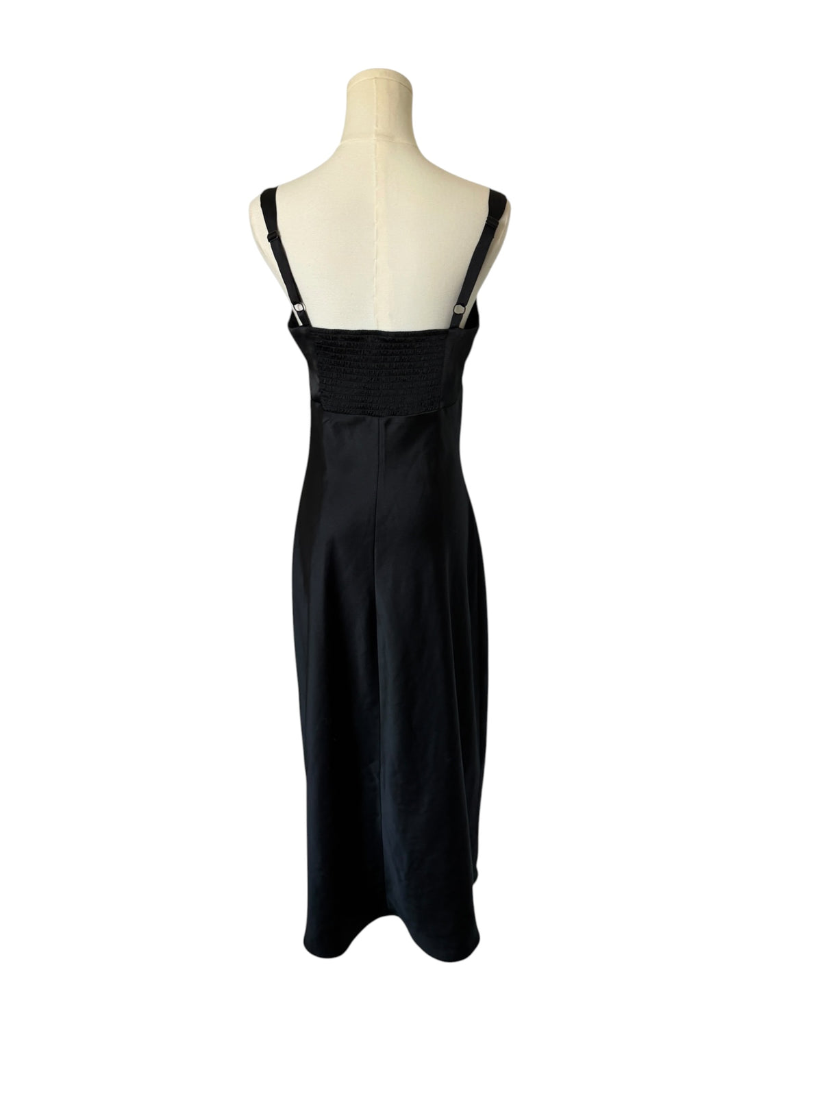 Sofia Womens Carly A-Line Midi Black Slip Dress