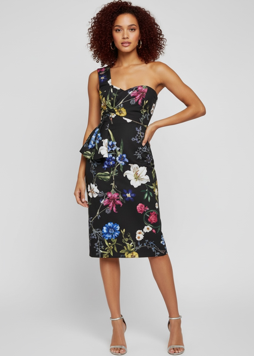 Parker Kysha One-Shoulder Floral Dress