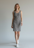 Tory Burch Geometric Diamond Cotton Sleeveless Shift Dress