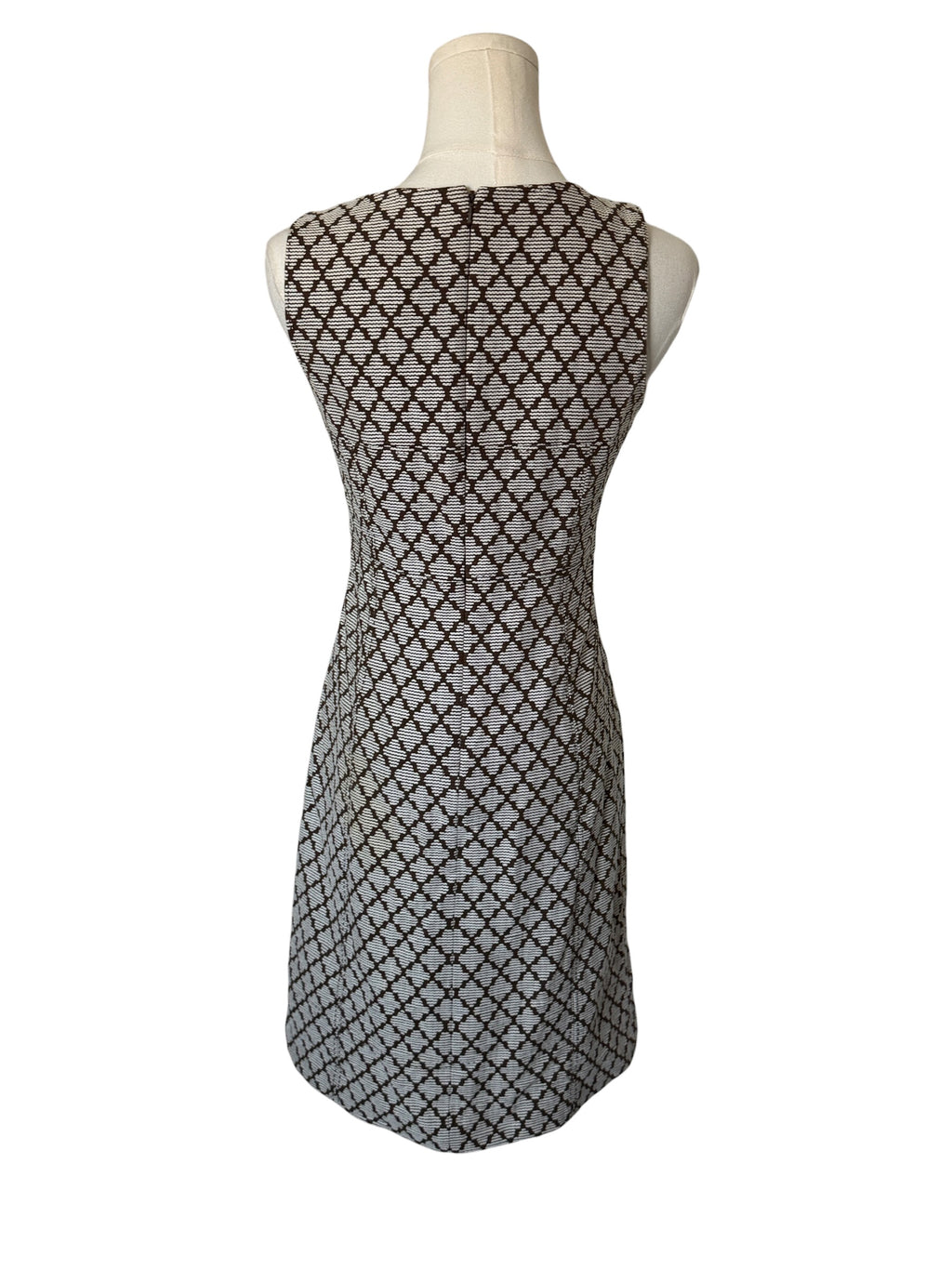 Tory Burch Geometric Diamond Cotton Sleeveless Shift Dress