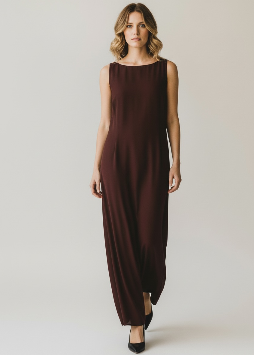 Rhapsody Sleeveless Maxi Dress in Deep Brown