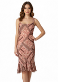 Vintage Y2K CDC Floral Patchwork Pink Midi Slip Dress